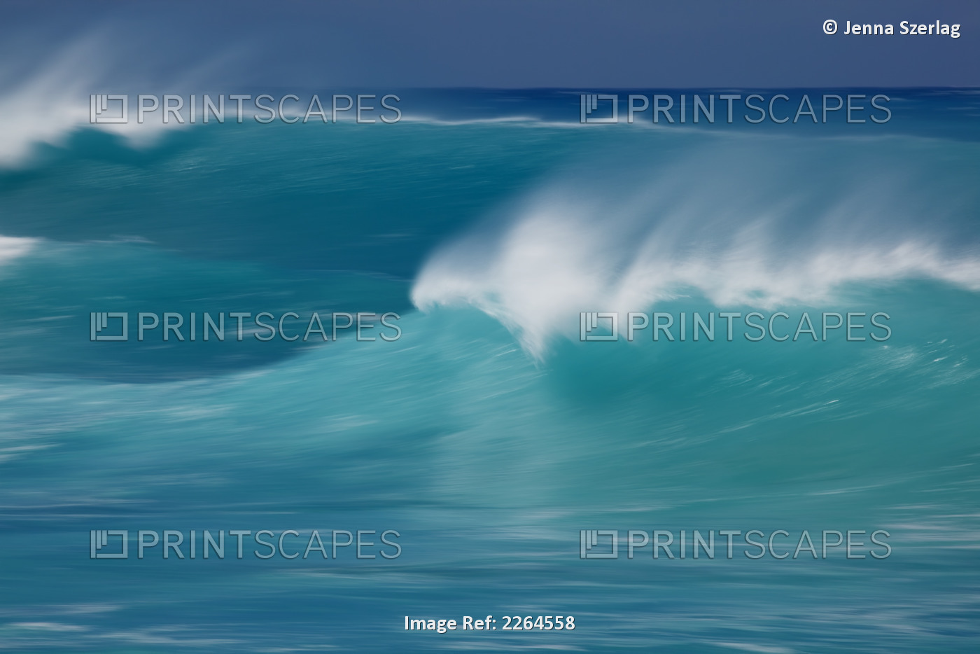 Hawaii, Maui, A Blurred Image Of A Soft Wave Breaking.