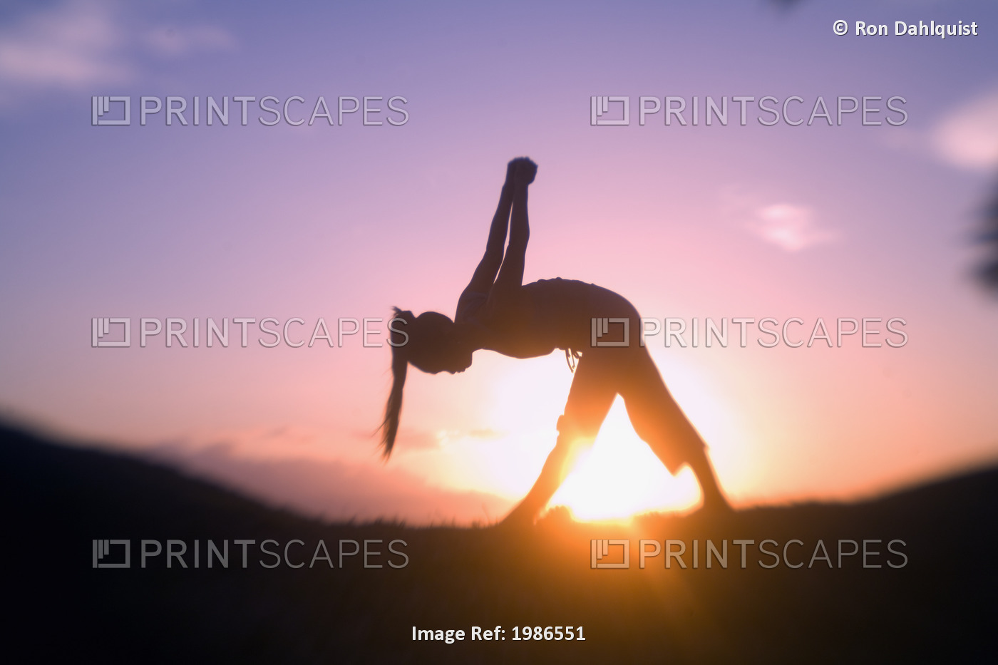Hawaii, Maui, Olowalu, Woman Doing Yoga At Sunset.