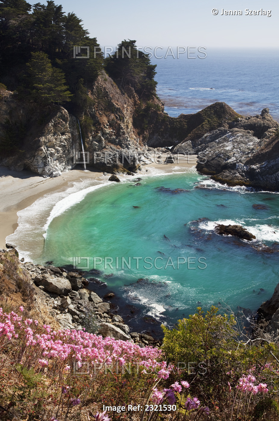 California, Big Sur, Julia Pfeiffer Burns State Park, View Of Mcway Falls And ...