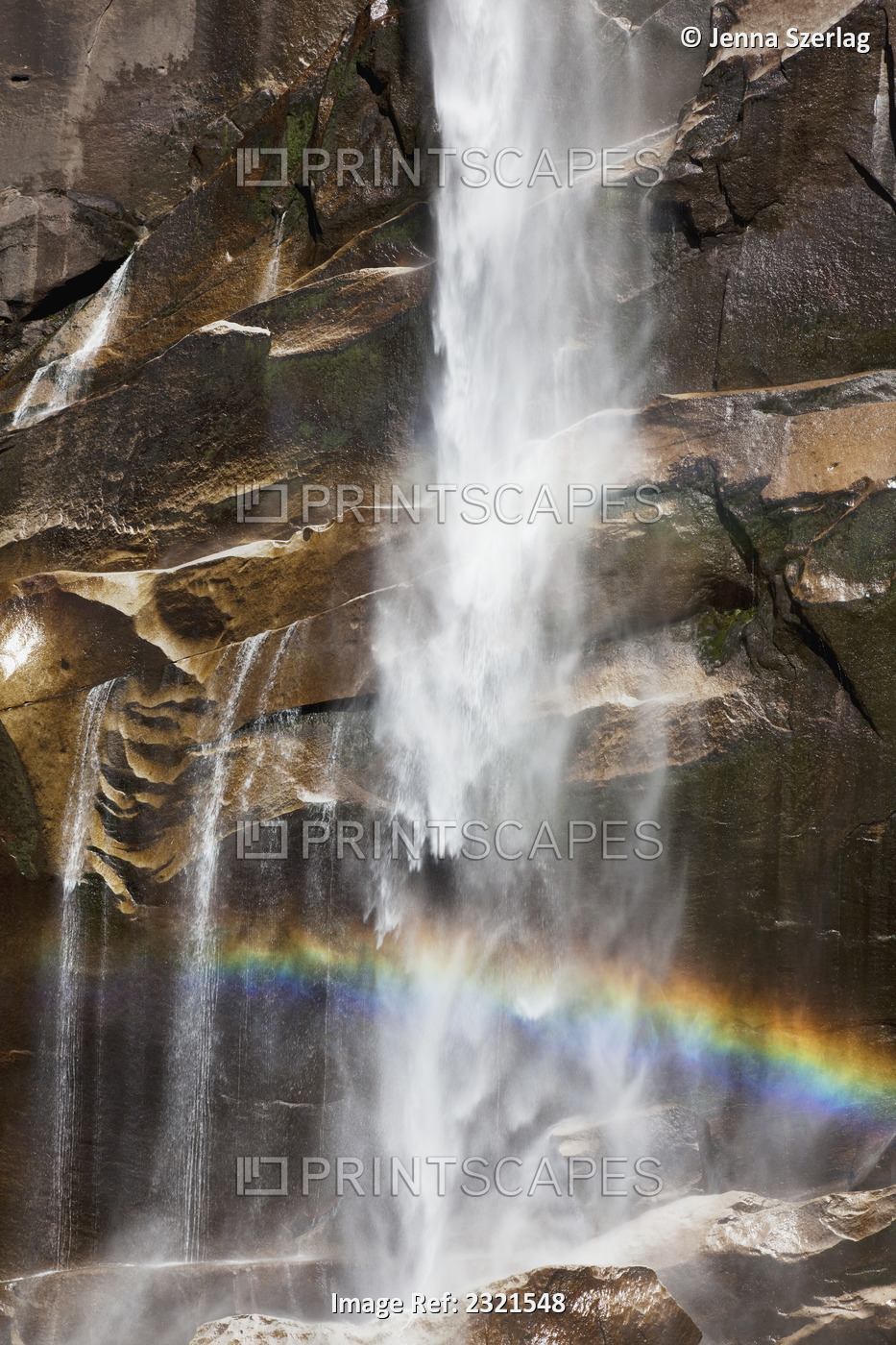 California, Yosemite National Park, Rainbow At Vernal Falls.