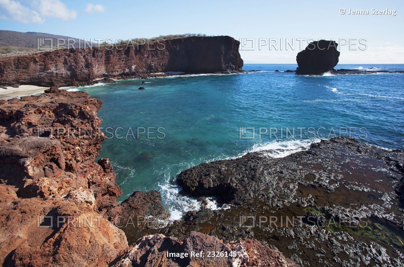 A view of cliffs at sweatheart rock; Lanai, hawaii, united states of america