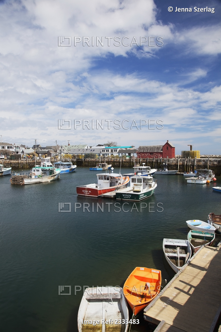 Boats In The Harbour; Rockport, Massachusetts, United States Of America