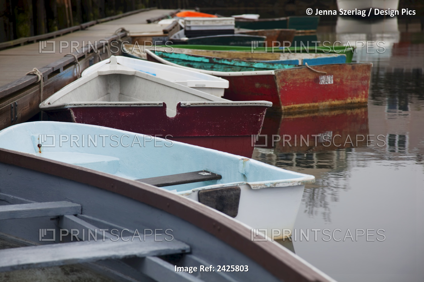 New England, Massachusetts, Close Up Of Small Wooden Boats In The Rockport ...