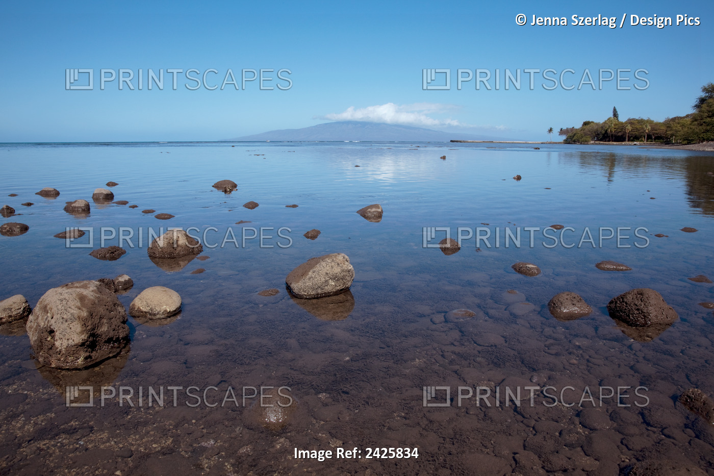 Hawaii, Maui, A Close Up View Of Rocks And Reflections At Low Tide
