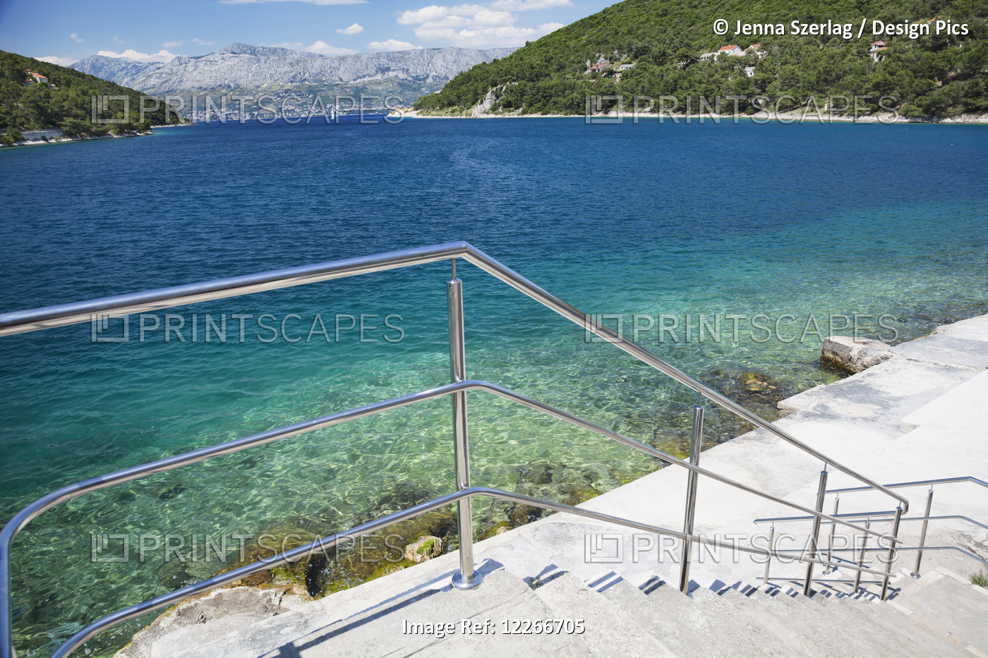 Steps To A Platform For Swimming In The Adriatic Sea; Pucisca, Brac, Croatia