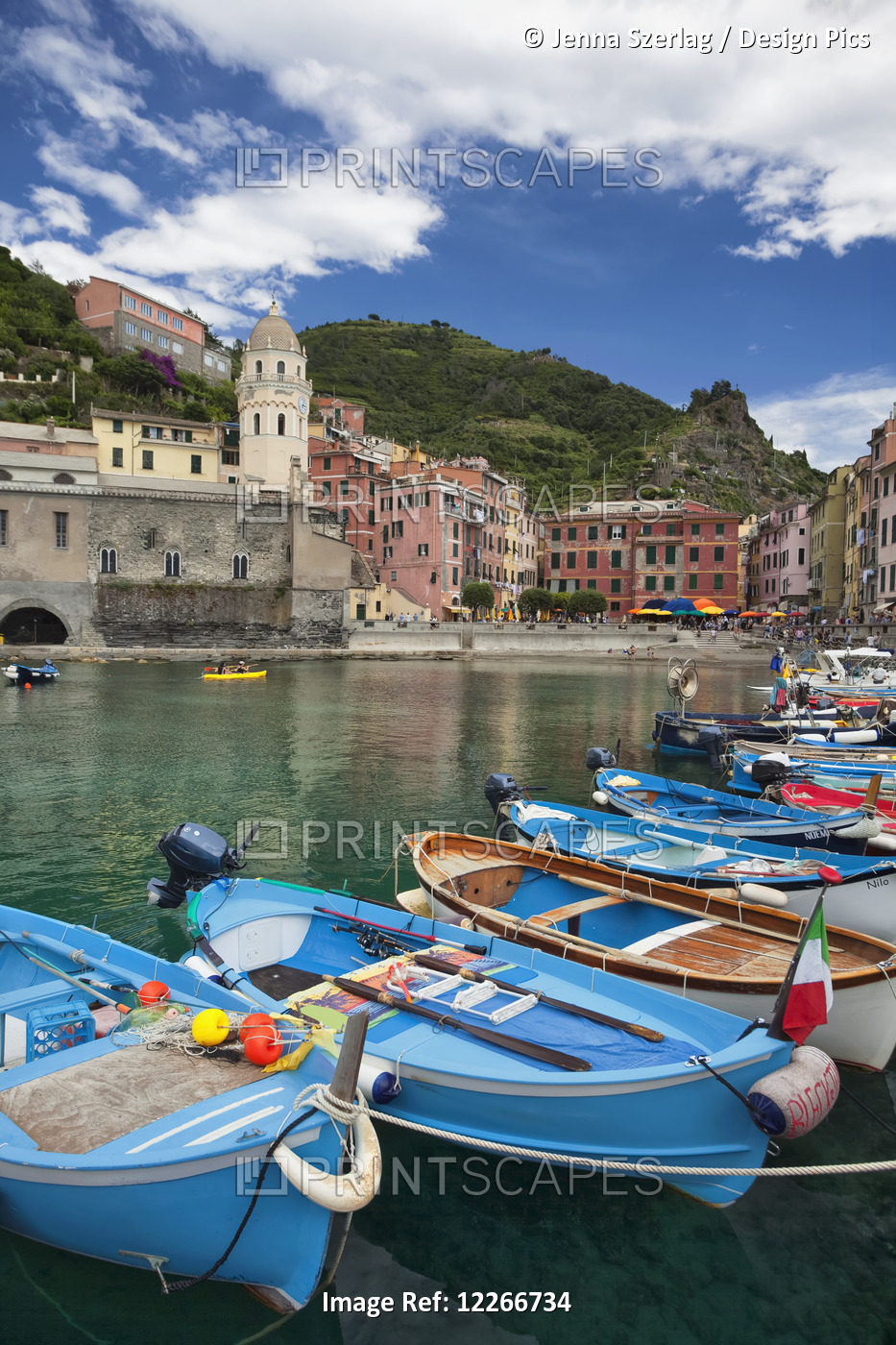 Colourful Boats In Vernazza Harbour; Vernazza, Liguria, Italy