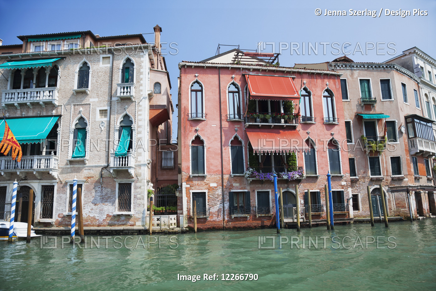 Colourful Rustic Buildings; Along The Grand Canal; Venice, Italy