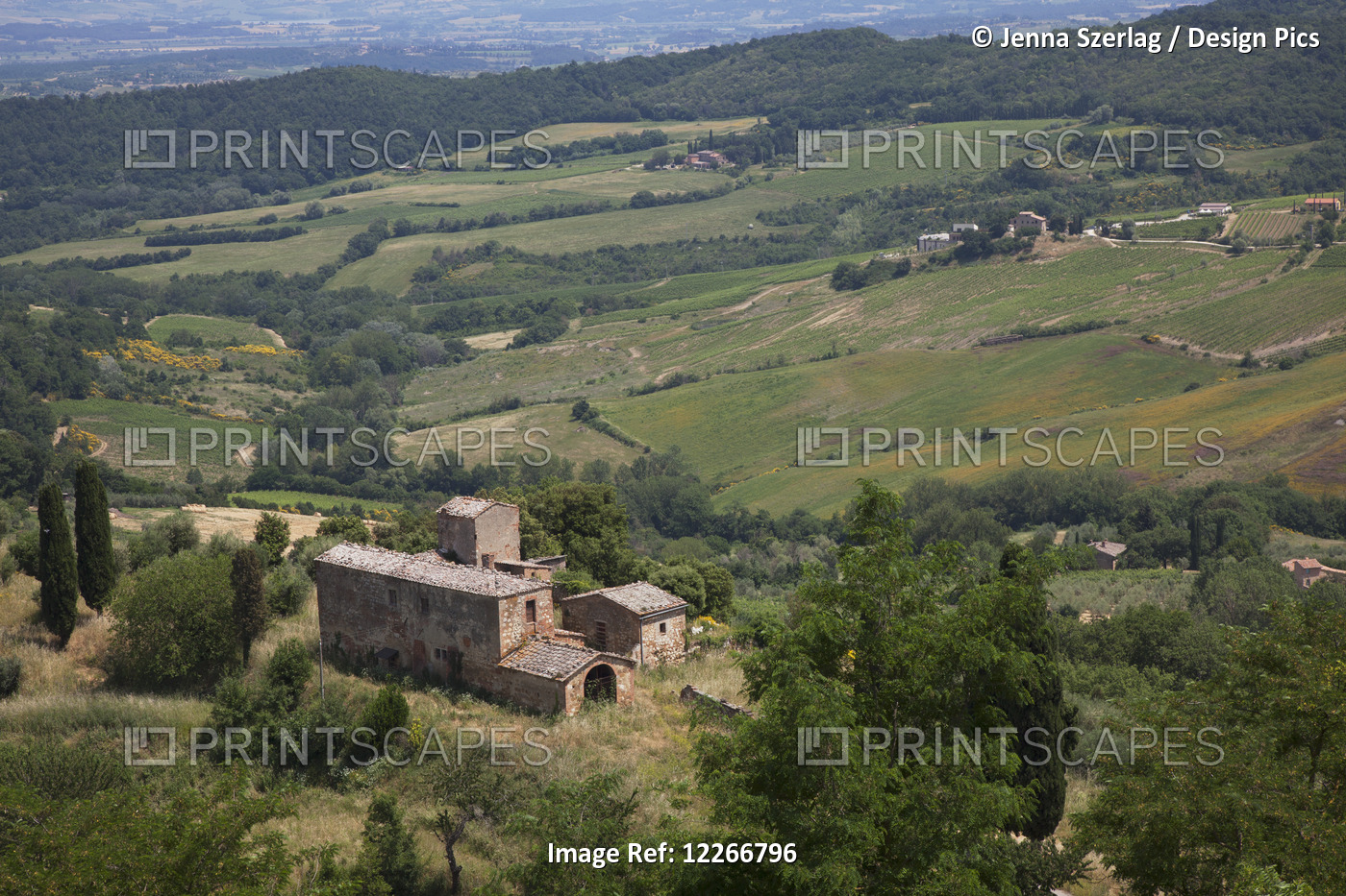 Tuscan Countryside; Montepulciano, Val D'orcia, Tuscany, Italy