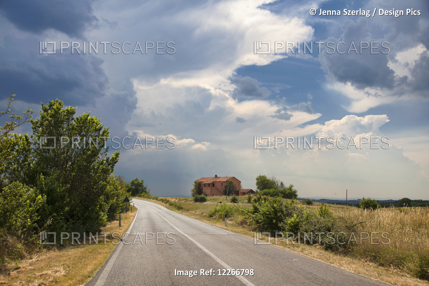 Weather Rolls Into The Tuscan Countryside; Sinalunga, Val D'orcia, Tuscany, ...