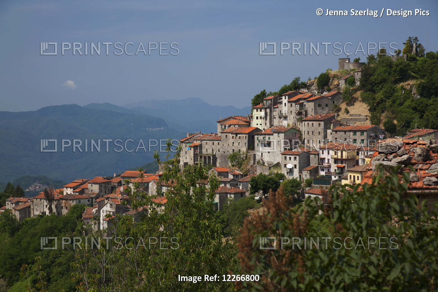 Quaint Villages In The Alpuan Alps; Montefegatesi, Tuscany, Italy