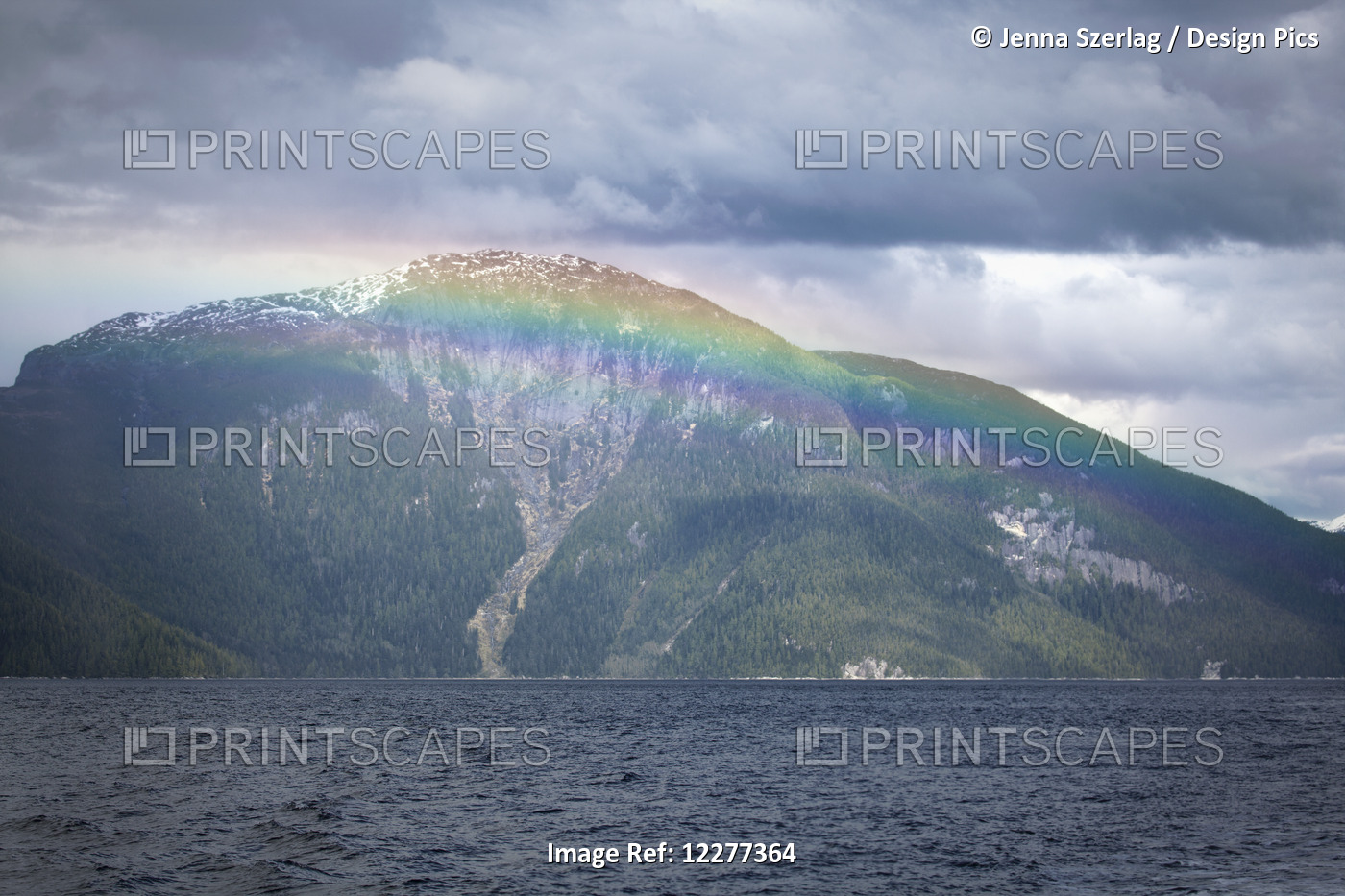 Rainbow Over Princess Royal Channel With Gribbell Island In The Background, ...