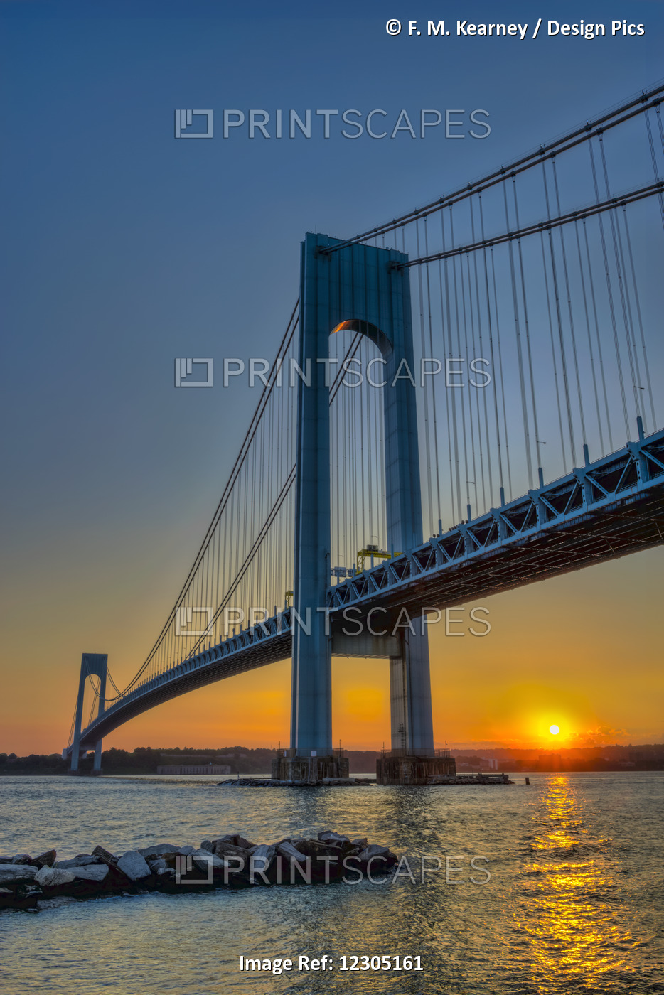 Verrazano-Narrows Bridge At Sunset;  Brooklyn, New York, United States Of ...
